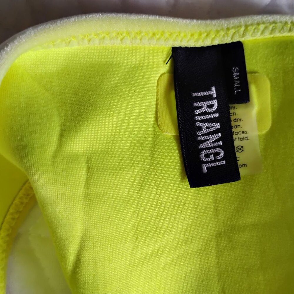 Bundle of 3 Triangl Women's Yellow Bikini Set Size Small with Navy Thong Bottom - Picture 5 of 9